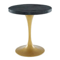 Black Gold Wood Metal Steel Dining Table Y15149