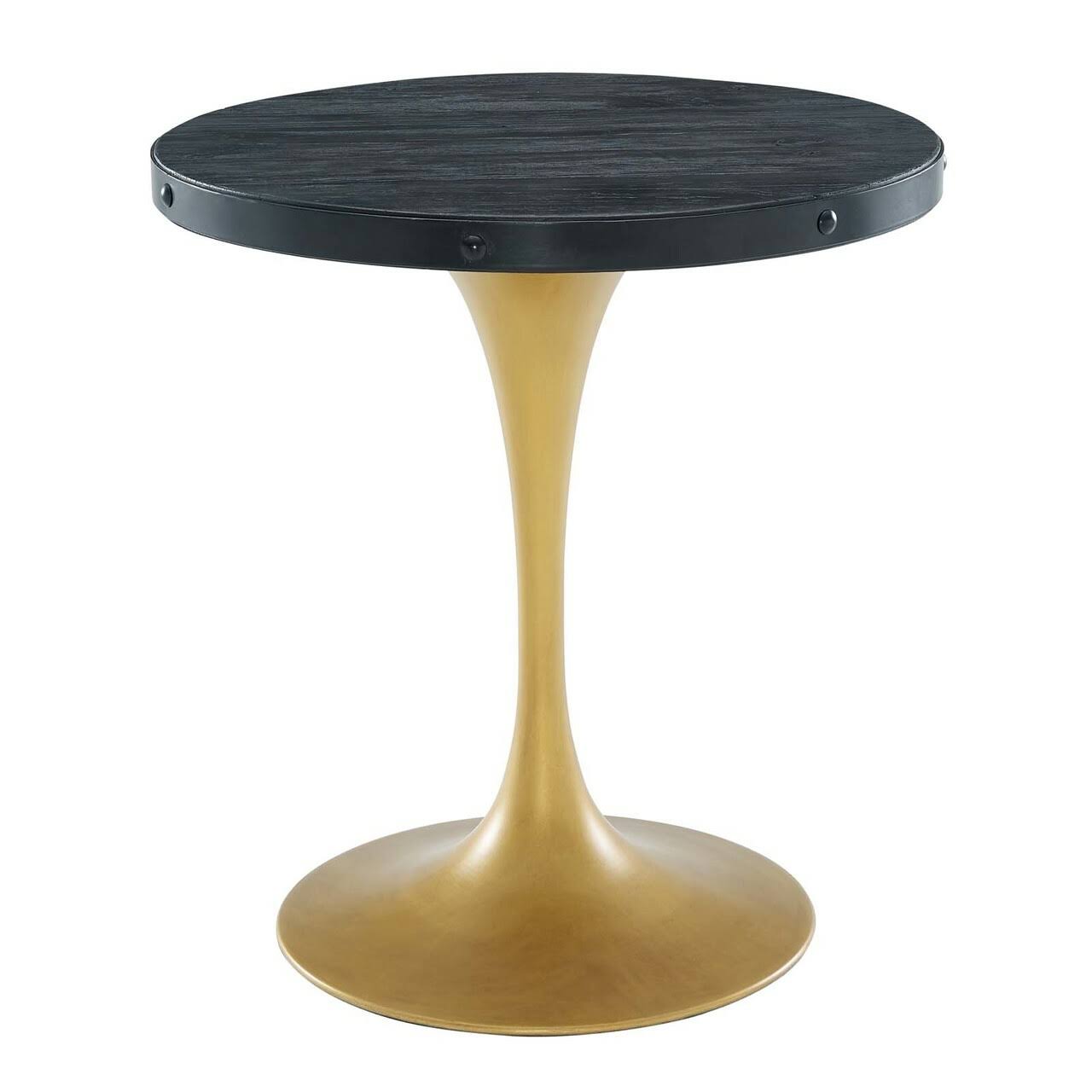 Black Gold Wood Metal Steel Dining Table Y15149