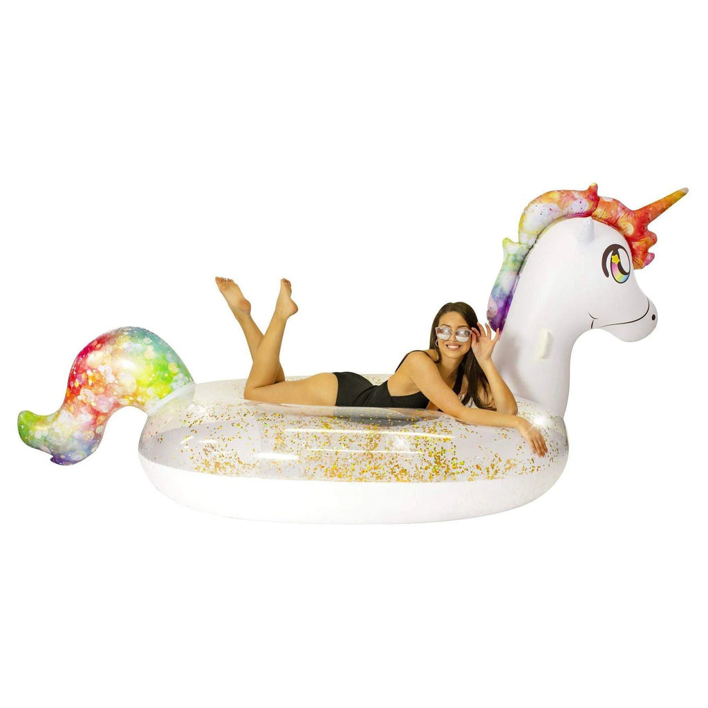 Glitter Unicorn Gigantic Beach Pool Raft W814