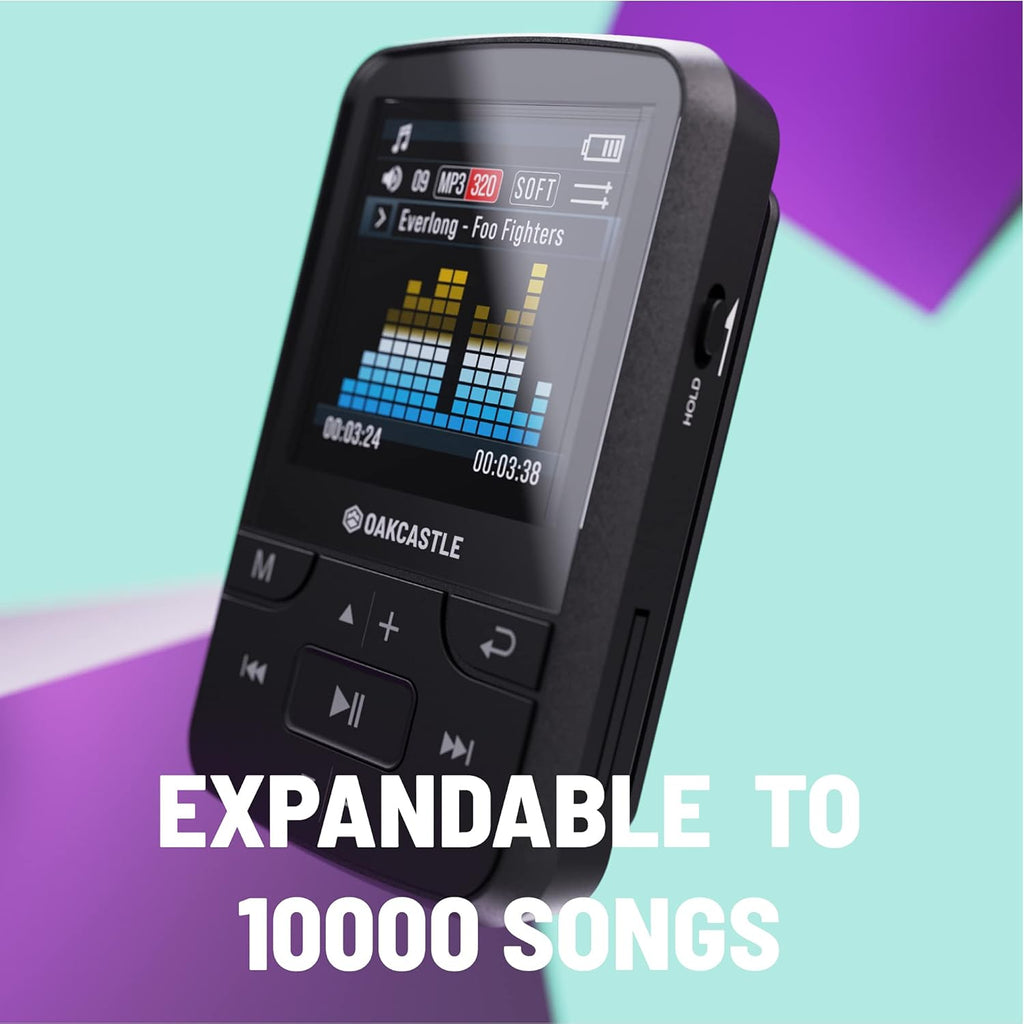 16GB MP3 Player with Bluetooth, FM Radio, Micro SD Slot, Pack of 2 F703
