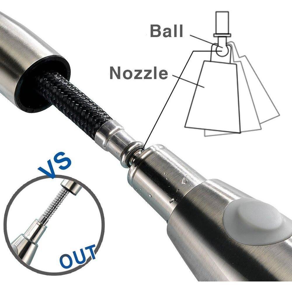 Commercial Stainless Steel Single Handle Pull Down Sprayer Kitchen Faucet D83613