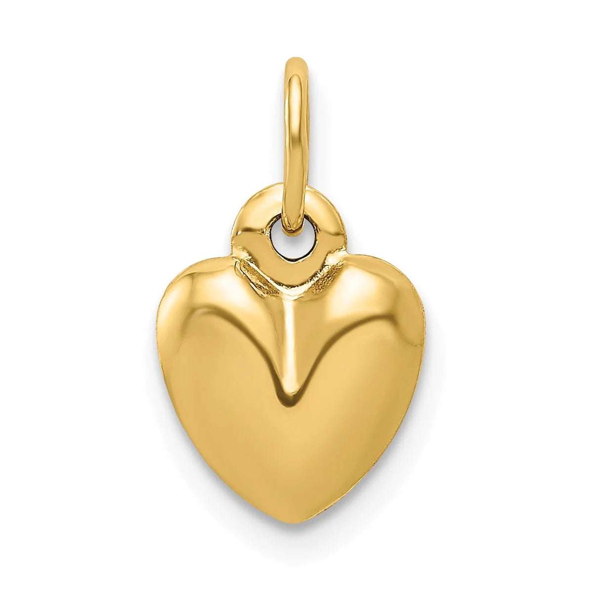 14K Yellow Gold Polished Puffed Heart Pendant Charm with 10K Yellow Gold Rope Chain Necklace 20'' V217289