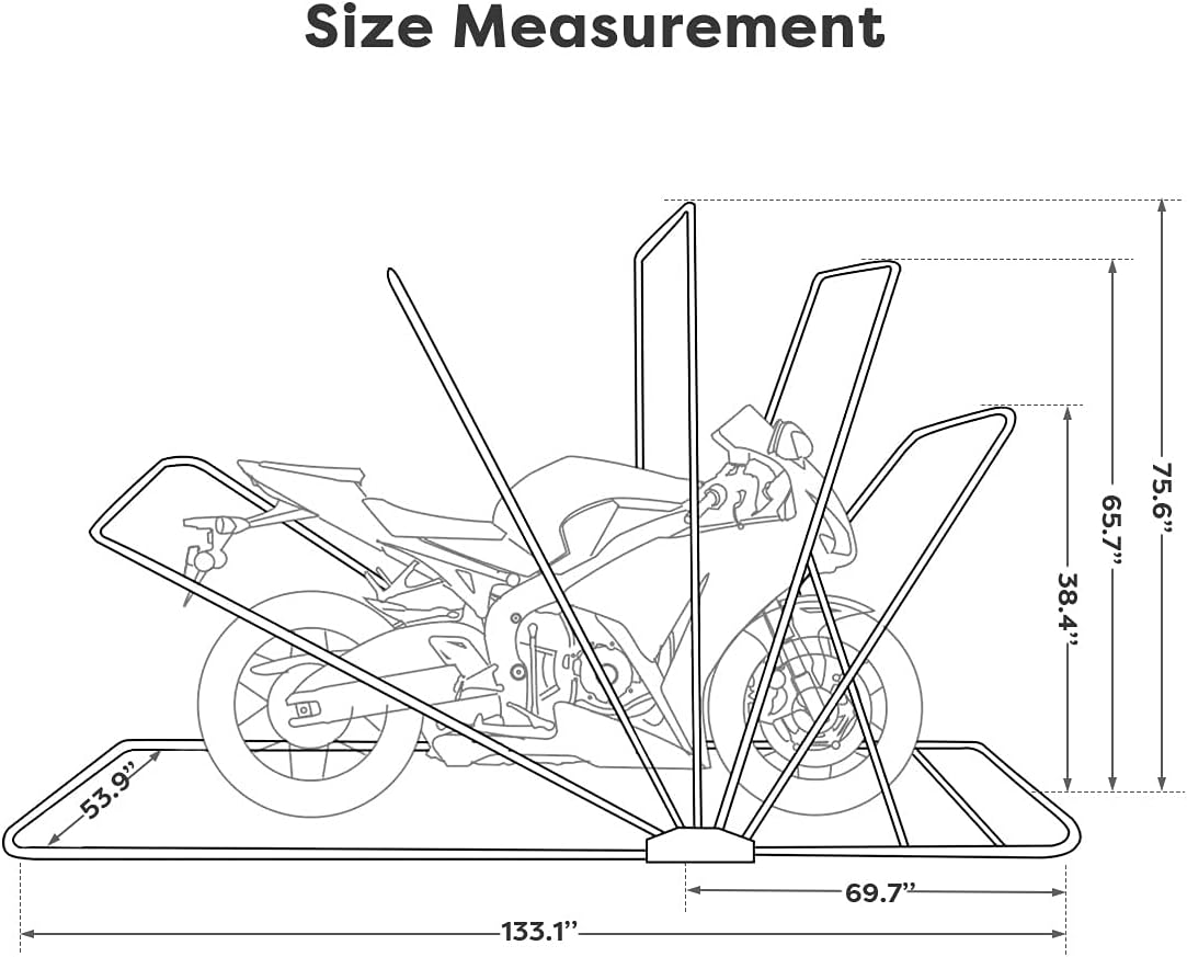 Large Size Motorcycle Shelter Shed Cover with Carry Bag N473395