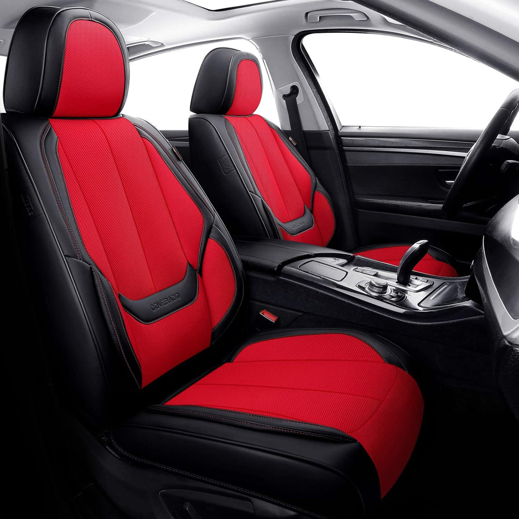 Red Leather Seat Covers Full Set I649820