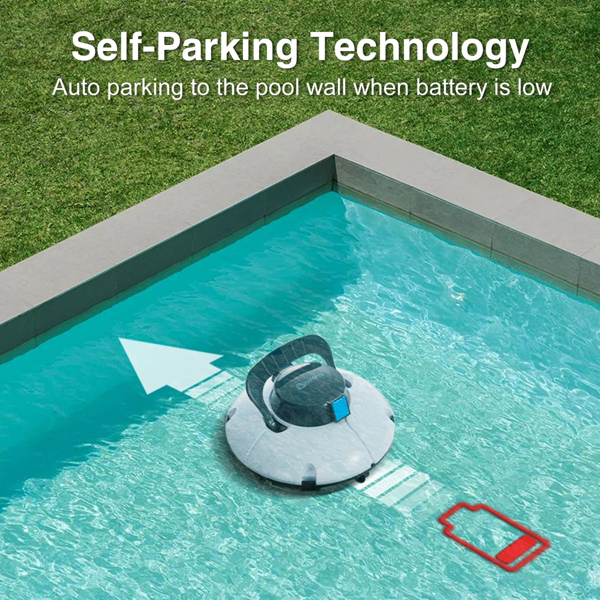 Cordless Robotic Pool Cleaner with Dual Suction Ports T11989
