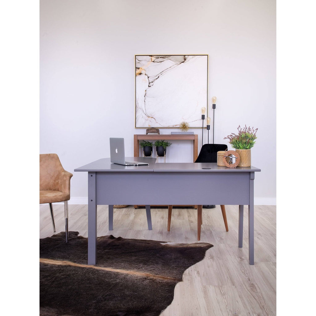 Grey L Shaped Corner Desk O8094