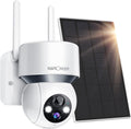 Solar Security Camera Outdoor, 360° PTZ Wireless, 1080P Battery Operated, Color Night Vision, PIR Motion Detection, 2 Way Audio, IP65 E4642