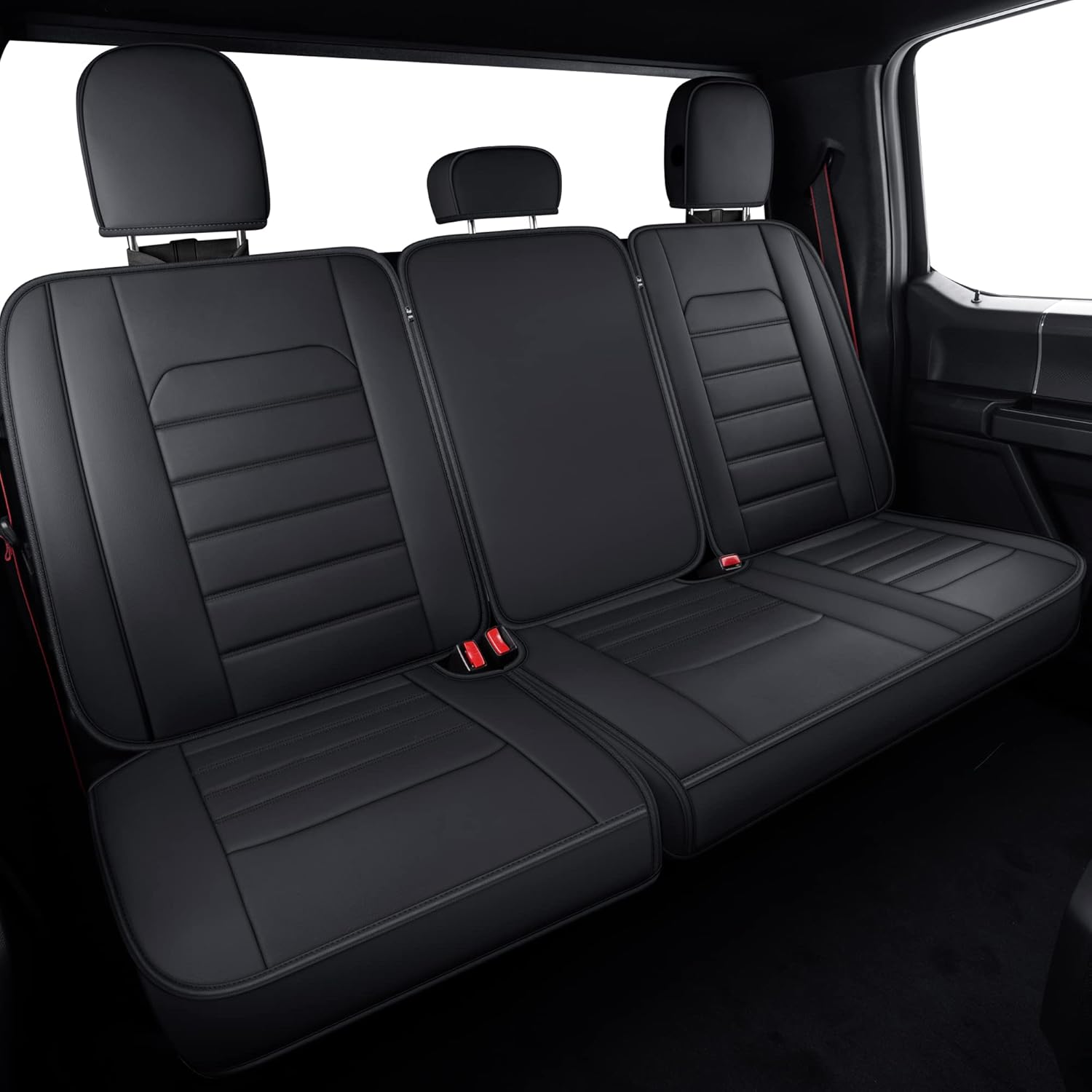 Black & Blue Waterproof Faux Leather Seat Covers F59677