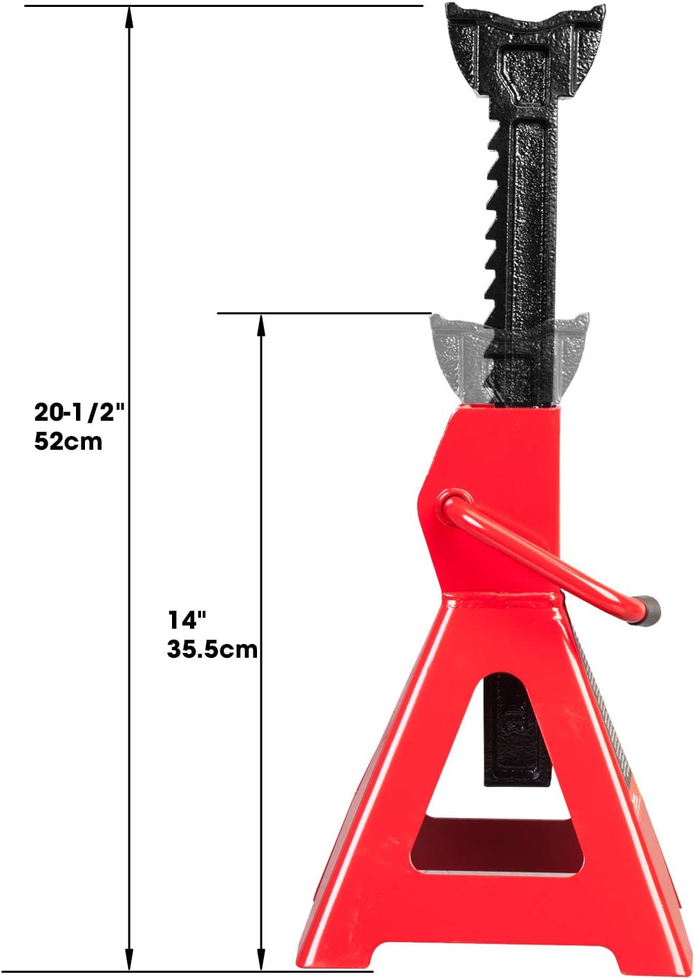 3 Ton Steel Jack Stands, Red, Pack of 2 T287