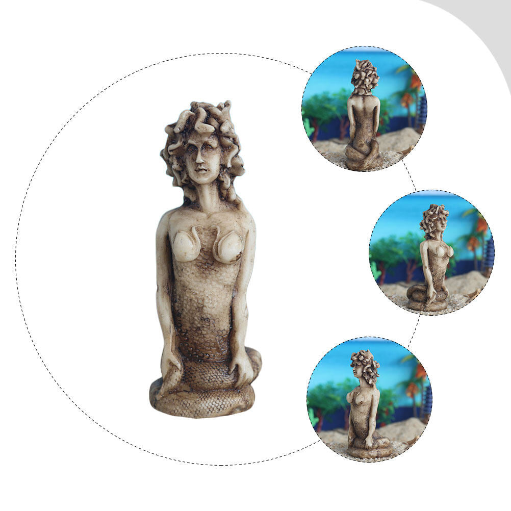 Gorgon Serpent Sculpture Resin Ornament N1074