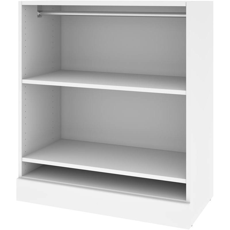White Low Storage Unit with Rod X756