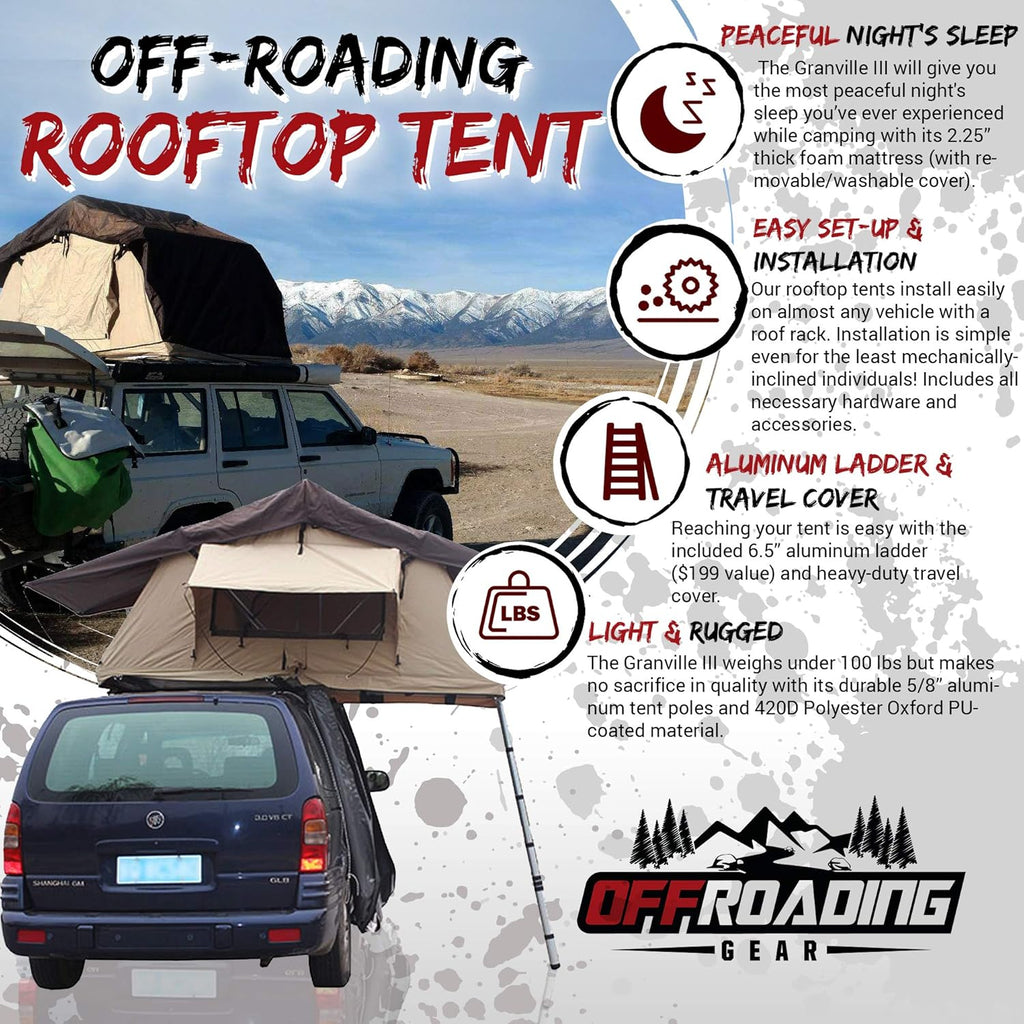 Tan Rooftop Tent for Truck SUV Car B660