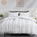 100% Cotton Queen Size 3Pcs Yarn-Dyed Tufted Dots Jacquard Duvet Cover Set S4826