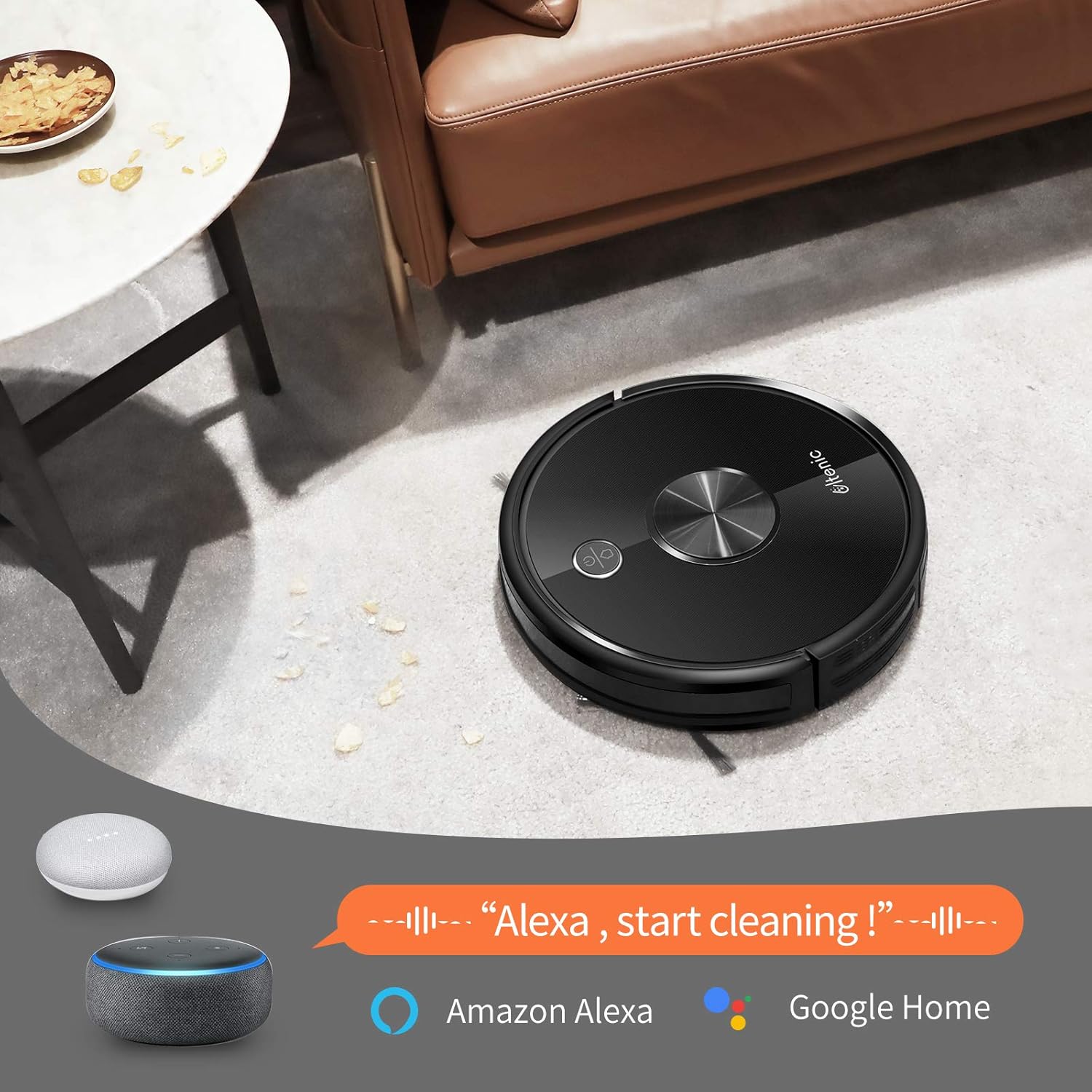 Robot Vacuum Cleaner and Mop, 2500Pa Suction, 150Mins Runtime N7479