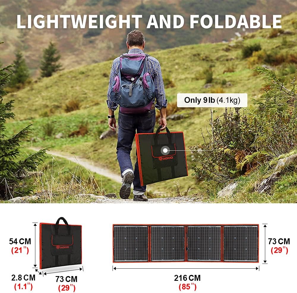 160W 18V Portable Folding Monocrystalline Solar Panel Kit with 2 USB Outputs Controller K279299