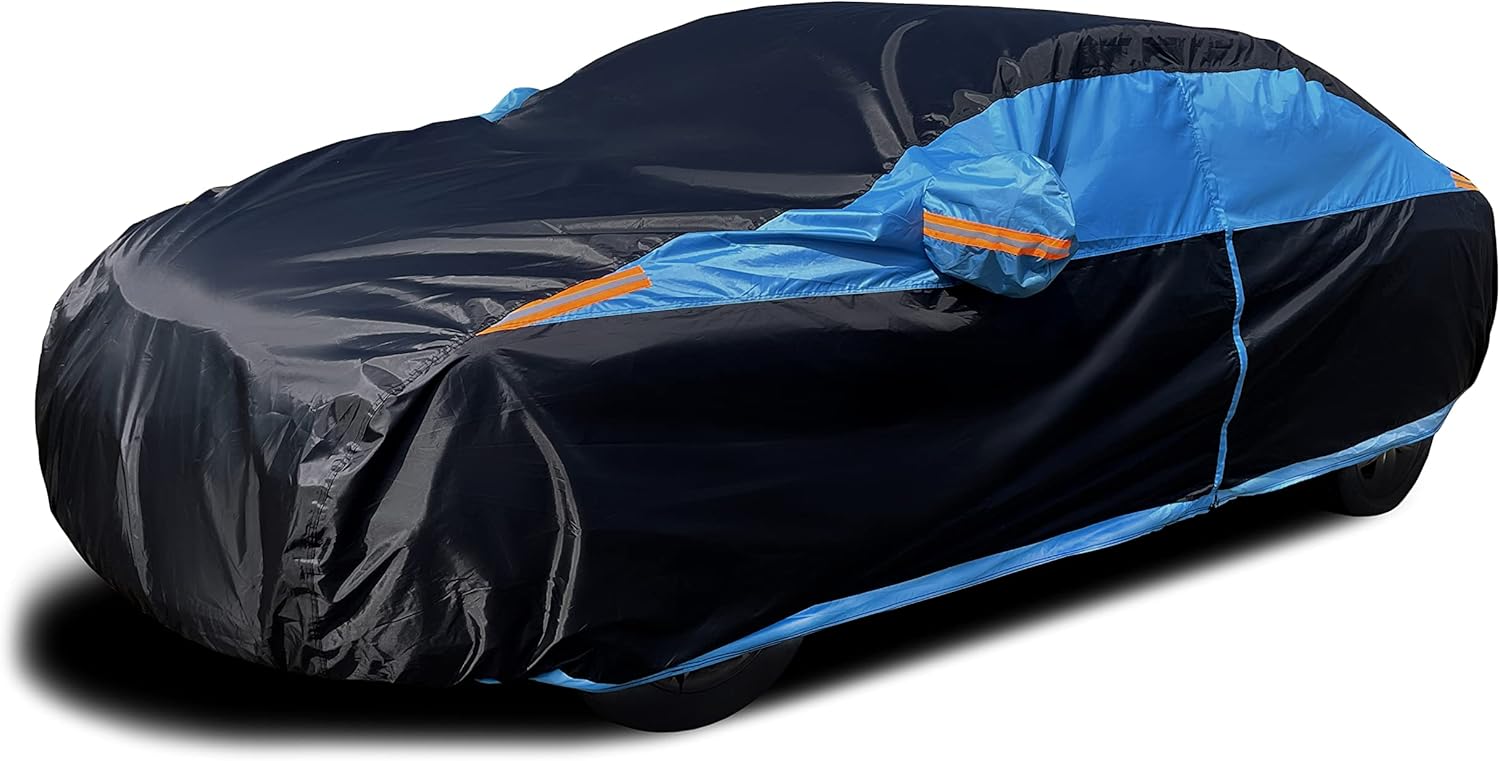 Blue Waterproof Full Car Cover with Zipper I65161