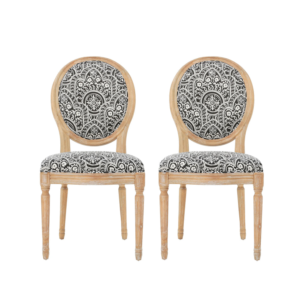Black Fabric Dining Chairs, Set of 2 G43968