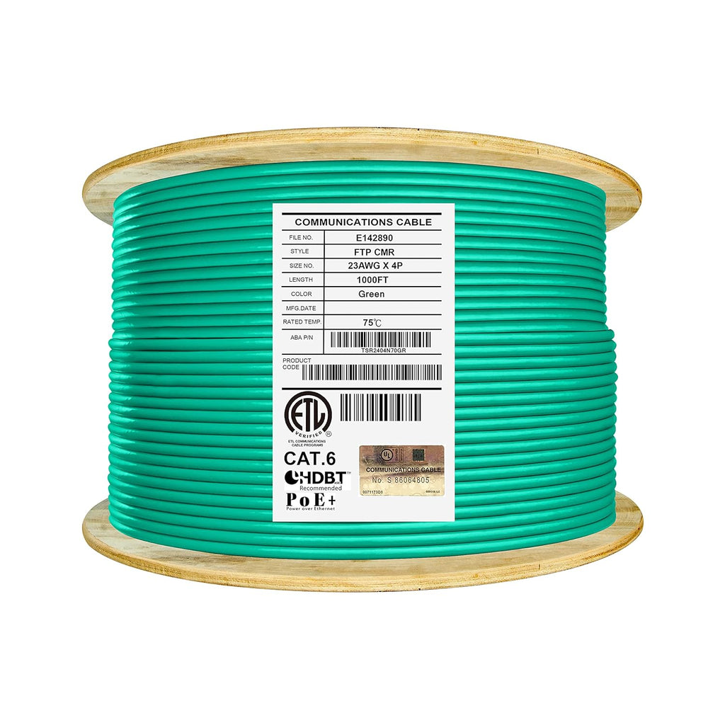 1000ft F/UTP 23AWG Solid Bare Copper Bulk Ethernet Cable Reel F143441