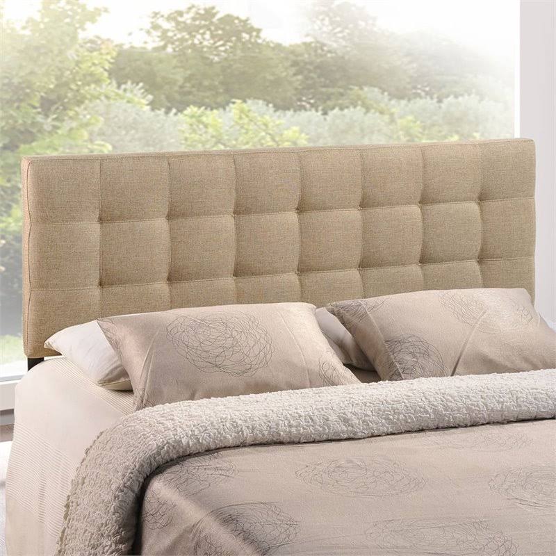 Beige Queen Tufted Panel Headboard G8743