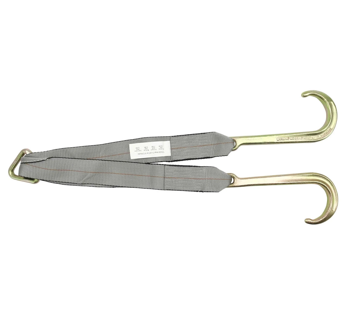 (2 Pack) Tow Straps V Bridle 3" x 24" w/ 15" Long Shank J Hooks 5400 lbs Working Load Y367819