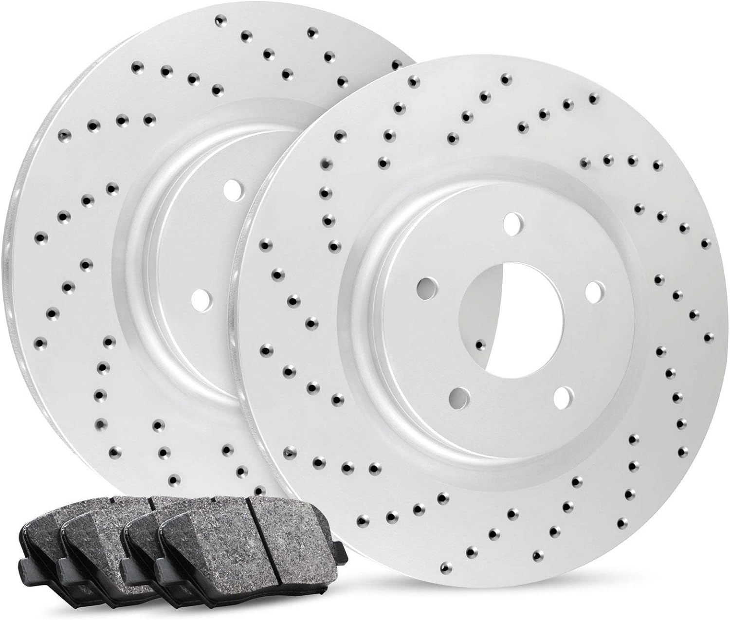 Front Brake Rotors Drilled with Ceramic Brake Pads L9432