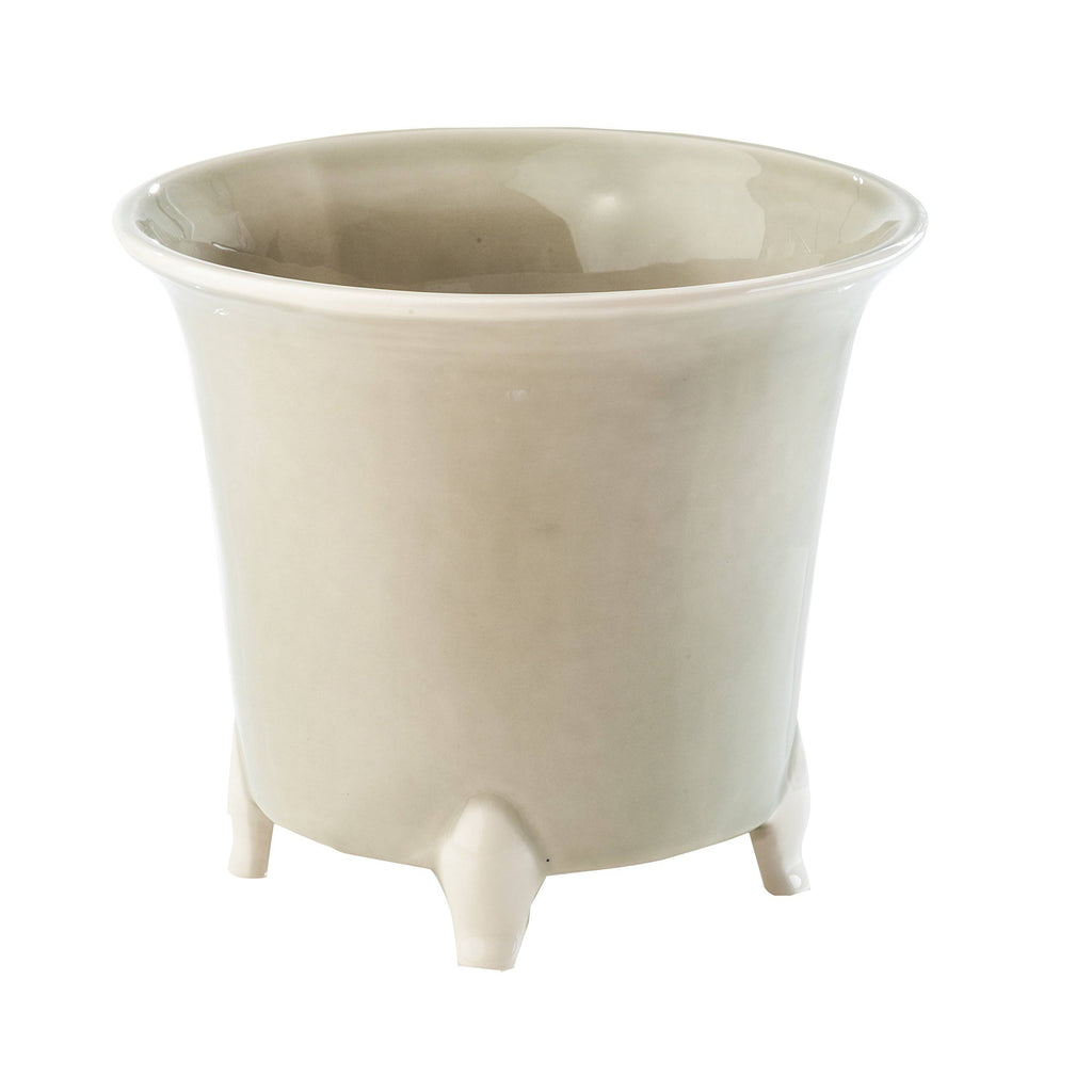Large Gray and White Ceramic Cachepot C179070
