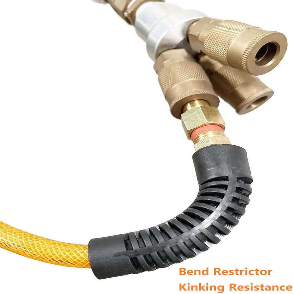 Transparent Orange 100ft Air Hose with Brass Quick Coupler and Plug, Pack of 2 I2449