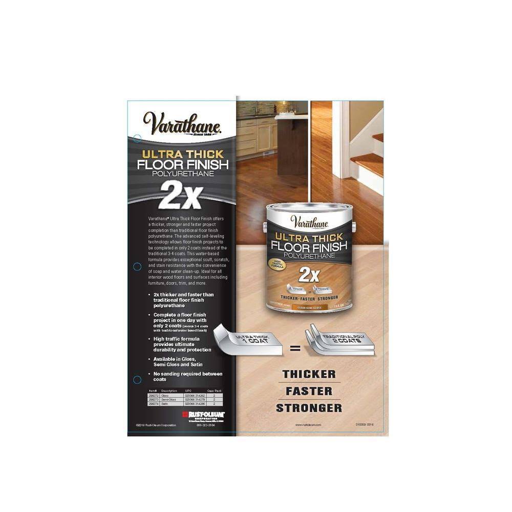 Clear Gloss Water-Based Floor Polyurethane (2-Pack) L1313
