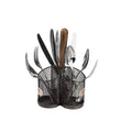 Wood 3 Section Utensil Caddy F5756