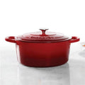 Red 7 qt Oval Dutch Oven Crock Pot D4039