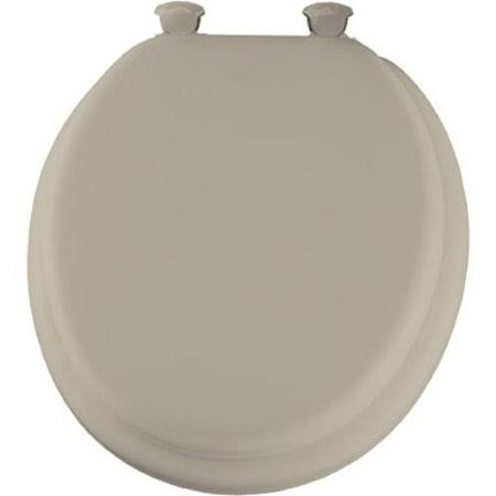Soft Toilet Seat with Molded Wood Core, Round, Bone V323