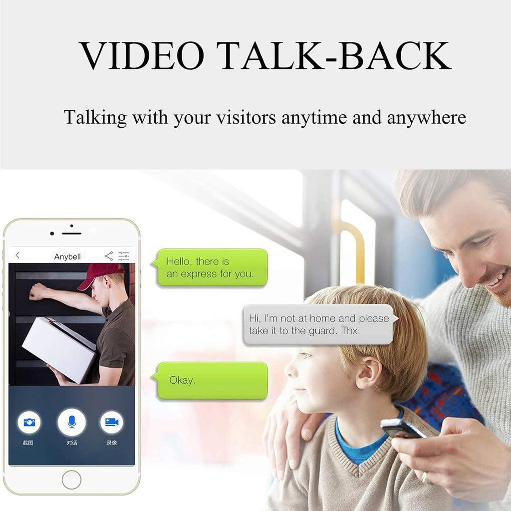 Waterproof WiFi Doorbell Camera with Night Vision and Rechargeable Batteries F341