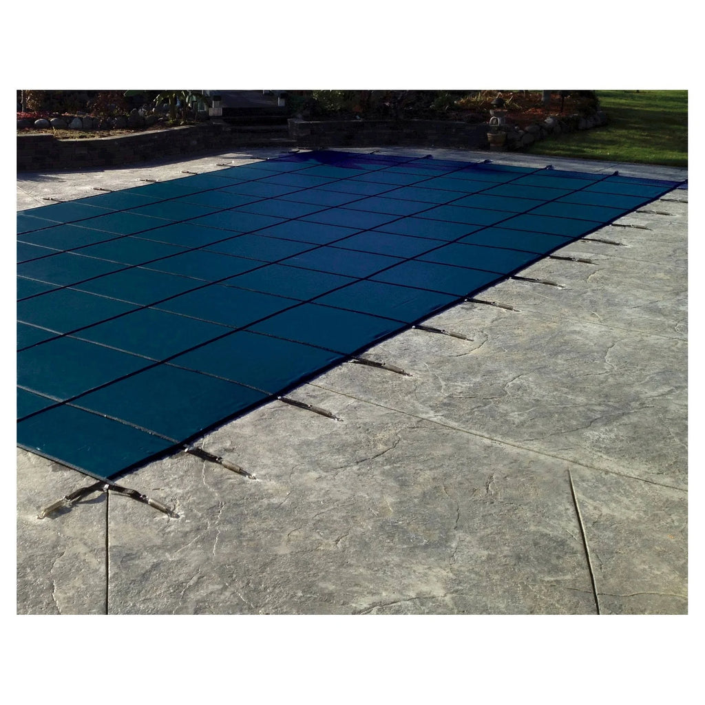 12& x 24& Blue Solid In Ground Pool Cover with Center Drain Panel G241