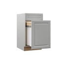 Assembled Dual Pull Out Trash Can Base Kitchen Cabinet in Heron Gray K8638