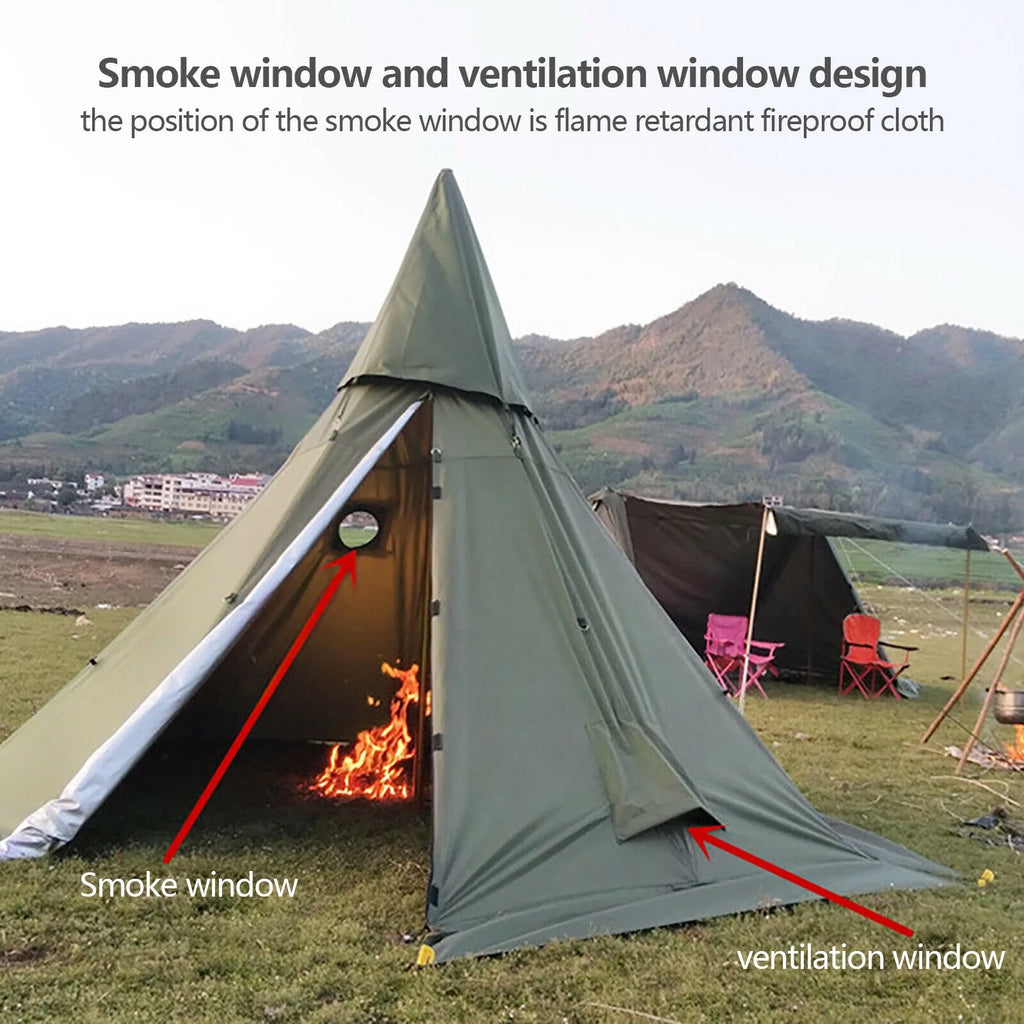Pyramid Tent 4-Season Portable 2 People 7.2ft Height Z474031