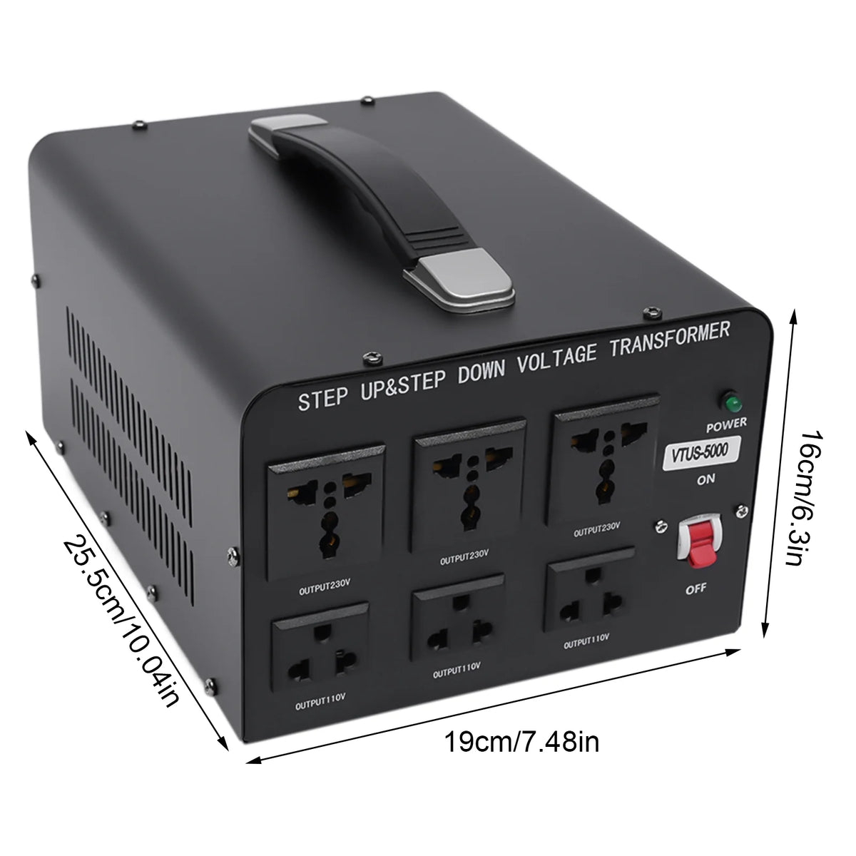 5000W Voltage Converter Transformer 220V-110V Step Up/Down O17311