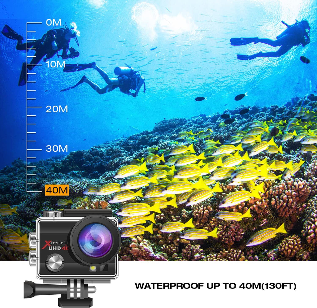 4K 20MP Action Camera with 2 Batteries and Mounting Accessories Kit A537868