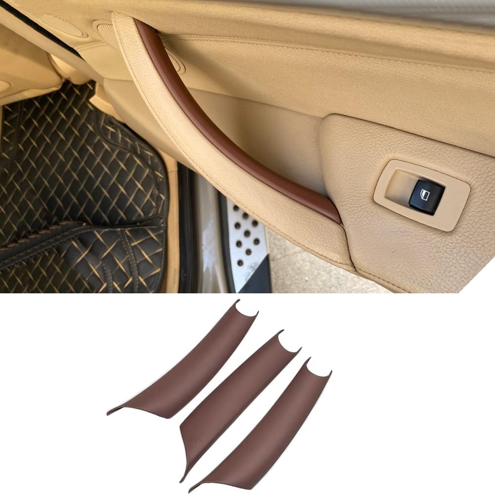 Car Door Handle Cover Interior Protective Trim Cover Beige Pack of 2 S117