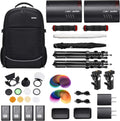 2X AD100Pro kit2 with AK-R1 Round Head Accessories Kit, WB100 Battery, UBL-085S UBL-085T Umbrella, CB20 Carrying Bag, Light Stand F710121