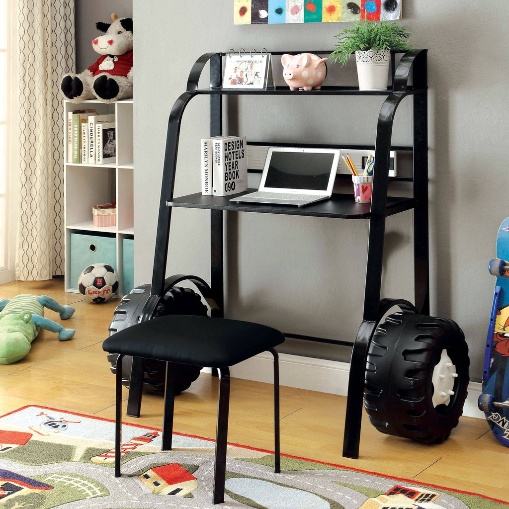 Black 2 Piece Racing Writing Desk Set E224