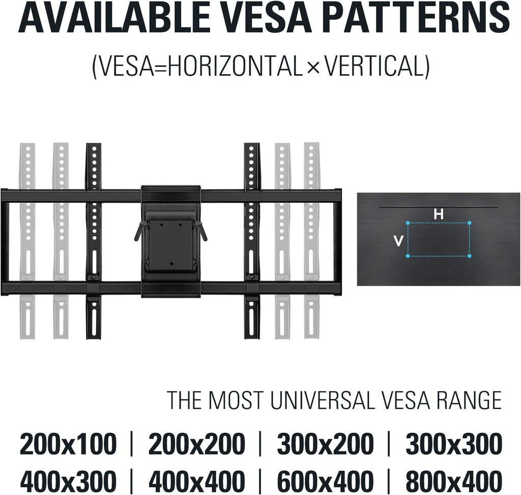 TV Wall Mount for 42-86 Inch TV, Full Motion with Articulating Arms, Max VESA 800x400mm M976