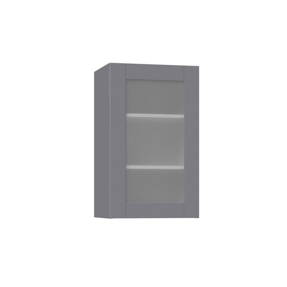 Gray Wall Cabinet with Frosted Glass Door N4430