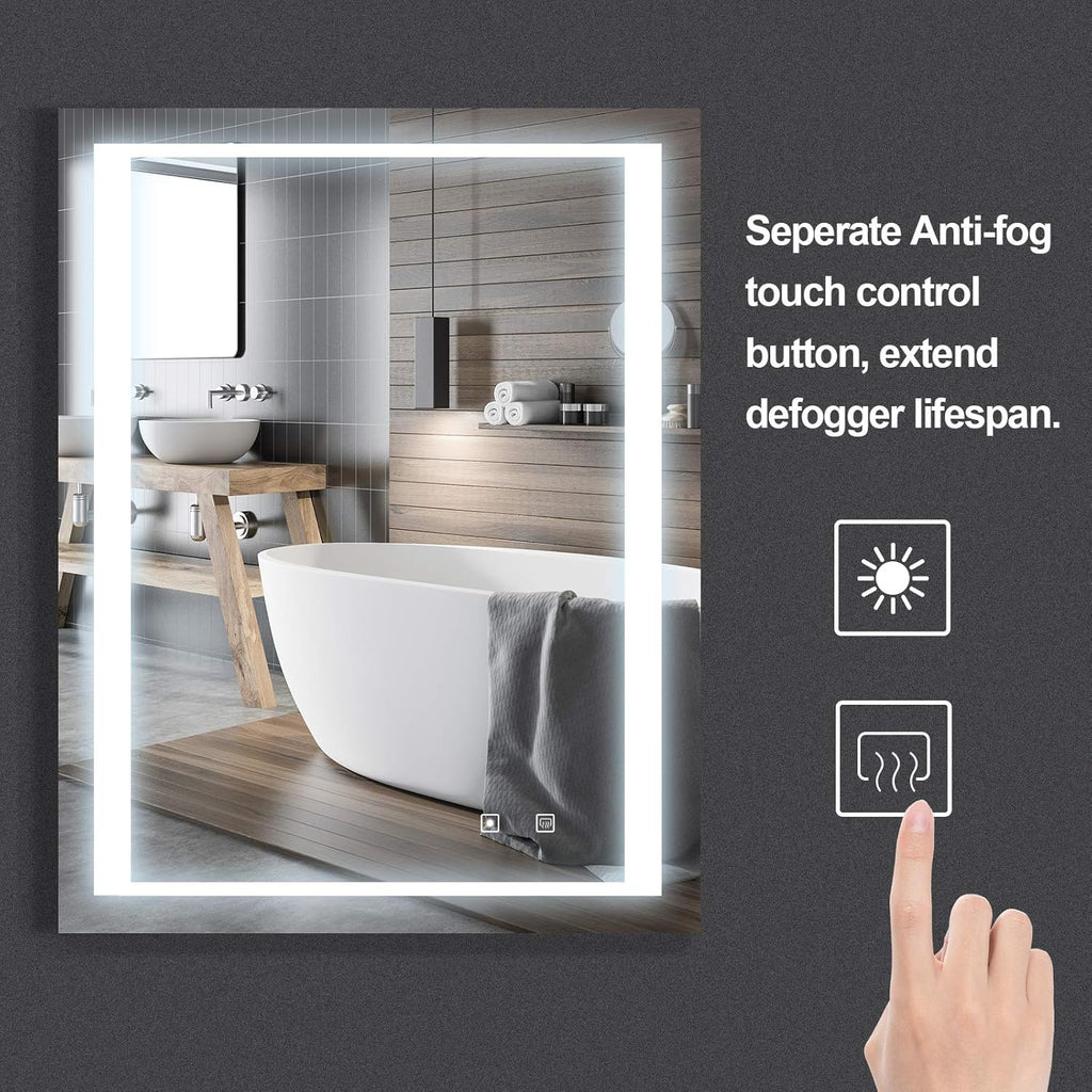 36 x 28 Inch LED Vanity Mirror with Anti-Fog & Dimmer Touch Switch O413157