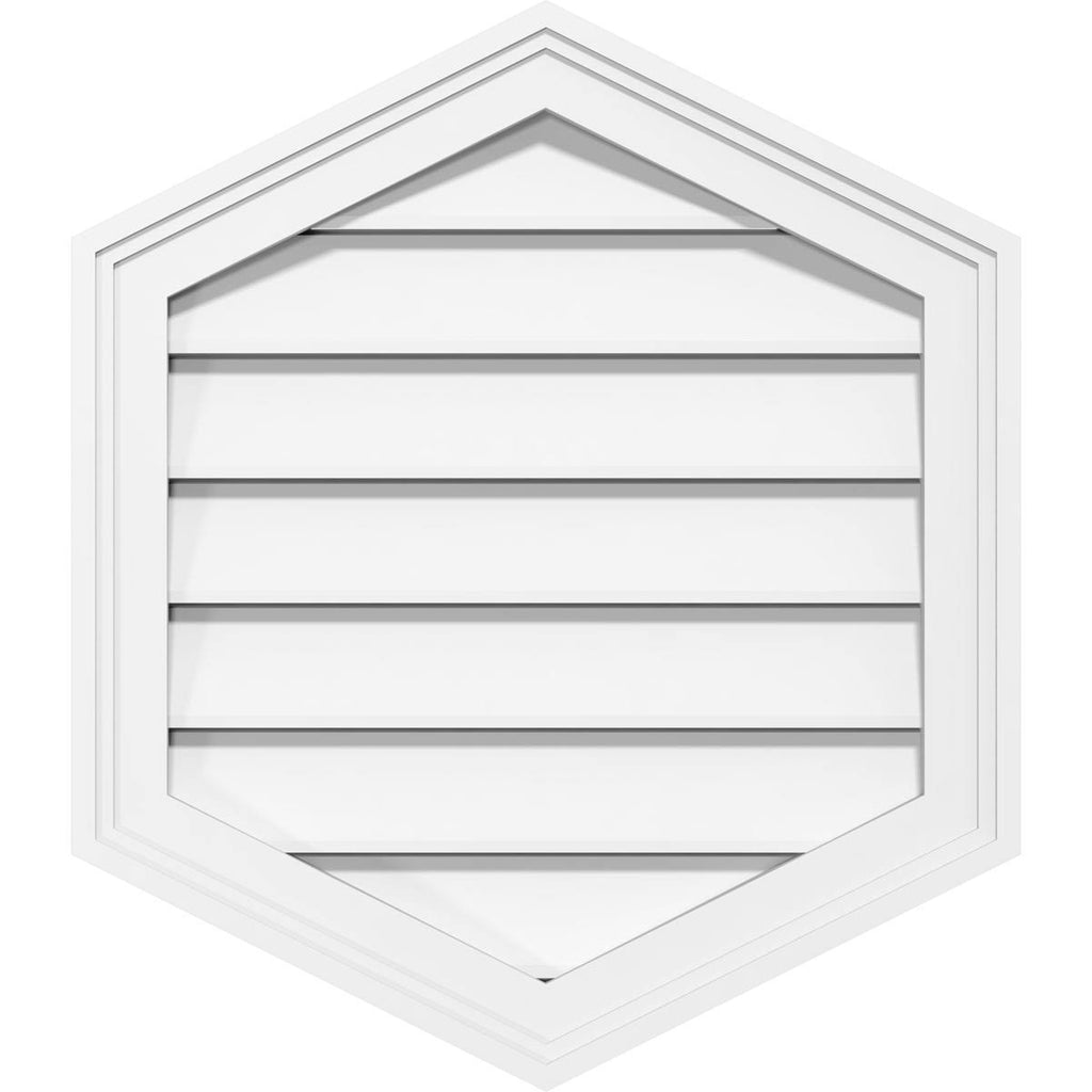 42x22W x 34x22H Vertical Peaked Surface Mount PVC Gable Vent 4/12 Pitch D2229