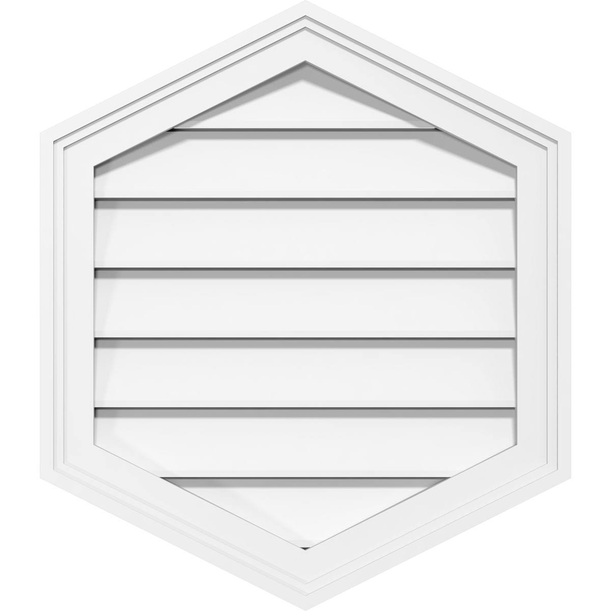 42x22W x 34x22H Vertical Peaked Surface Mount PVC Gable Vent 4/12 Pitch D2229