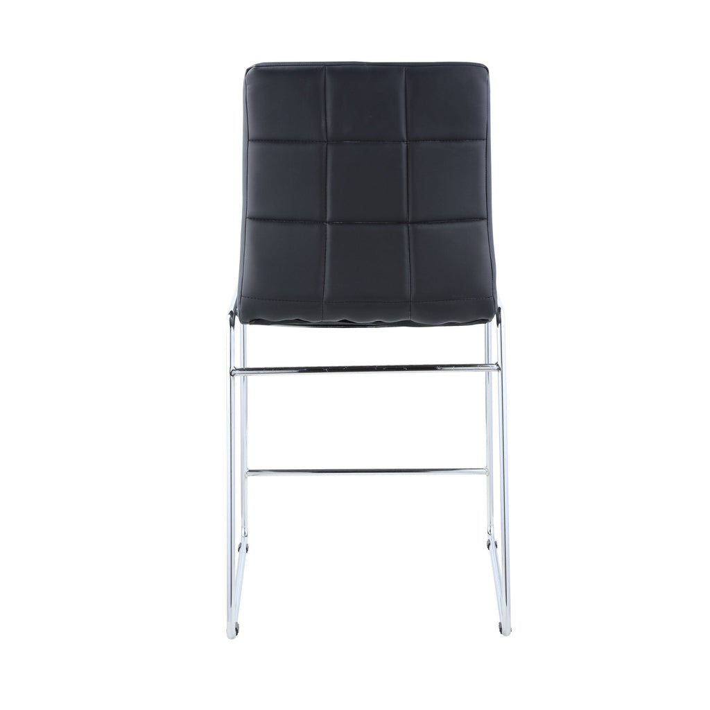 Black PU Chrome Counter Height Chair Set of 2 M252