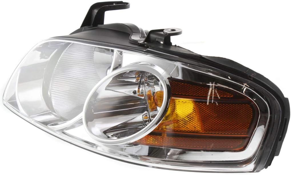 Headlight Assembly Passenger Side Chrome with Bulbs E6777
