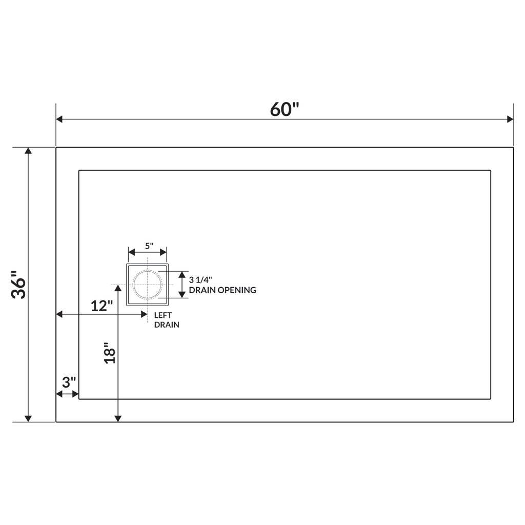 Shower Base Pan with Right/Left Drain Q4224
