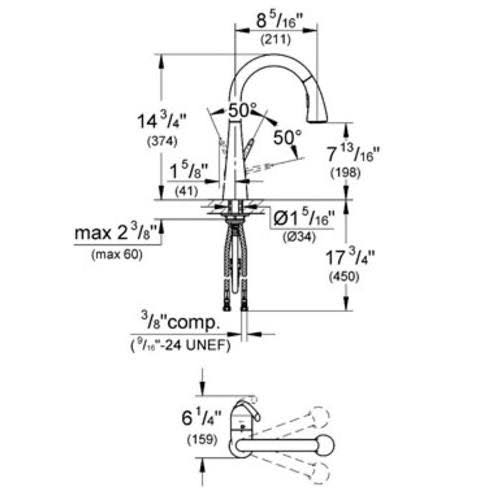 Single Handle Stainless Steel Kitchen Faucet U342430