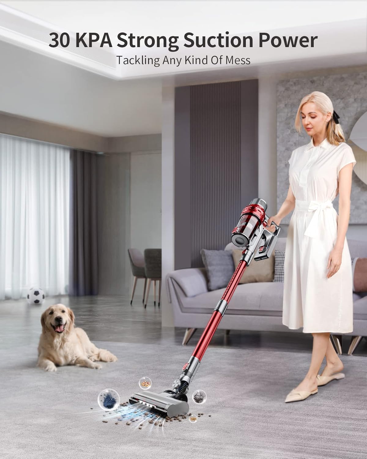 Cordless Stick Vacuum Cleaner with Detachable Battery T38586